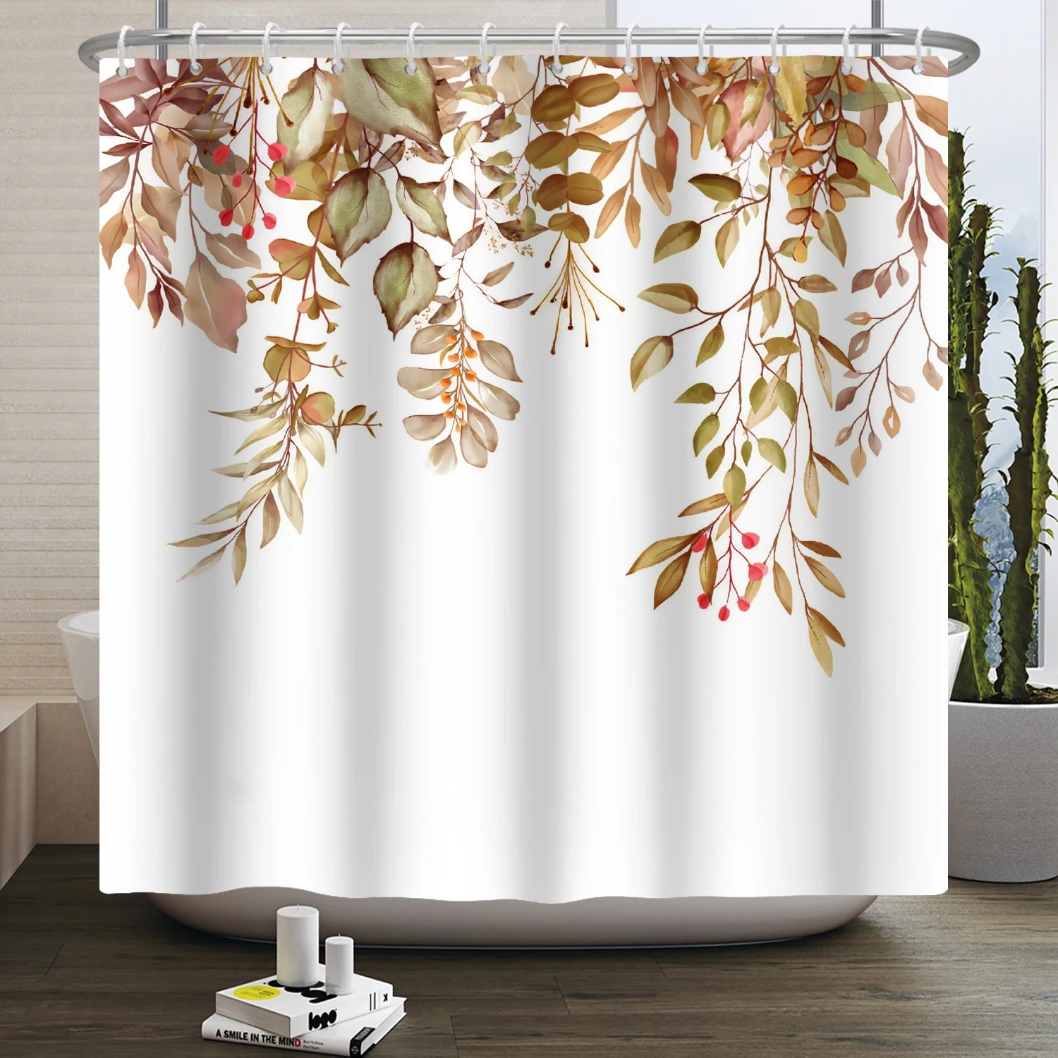 Rideau de Douche Écologique Feuilles Vertes