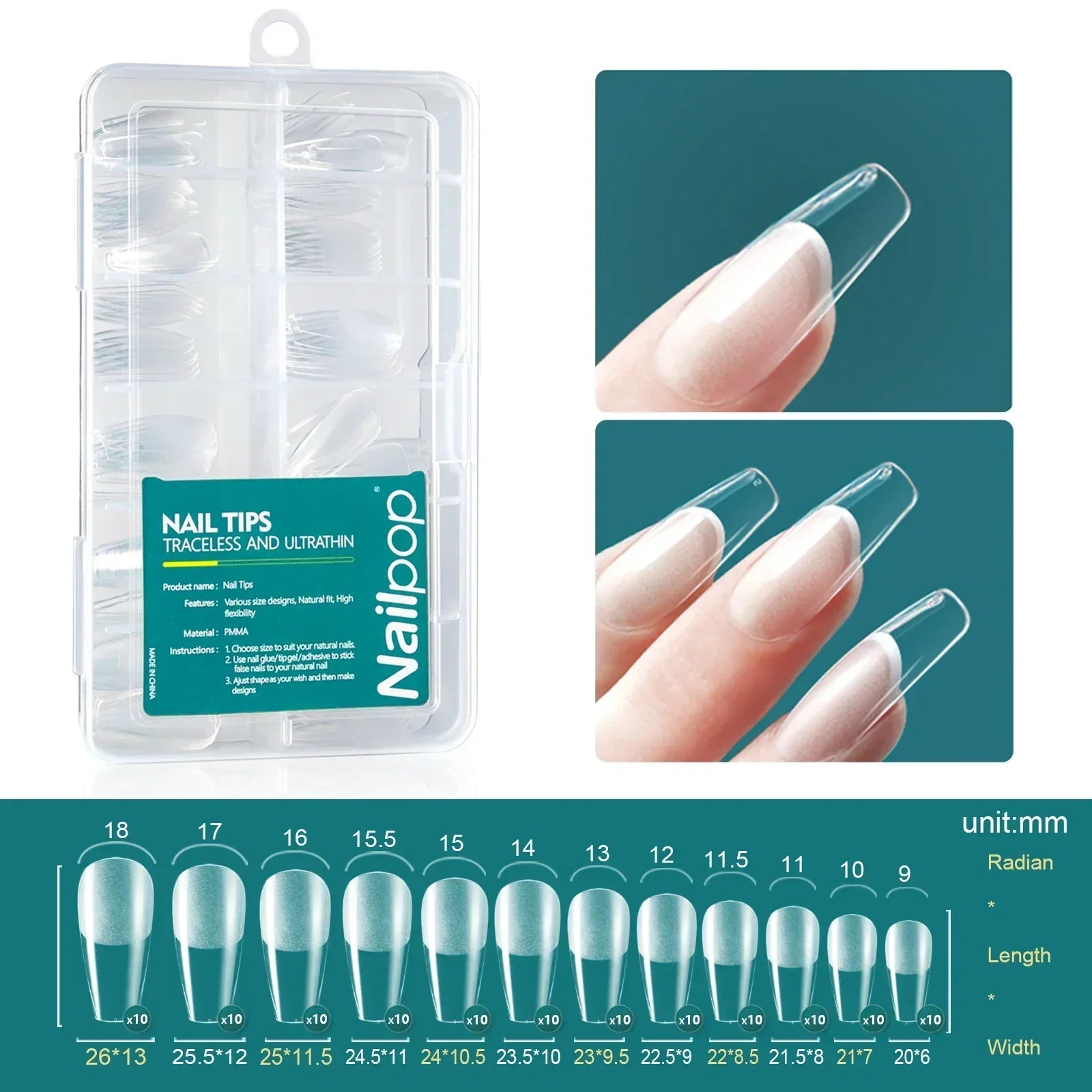 Ongles Bicolores Nailpop - 120 pièces