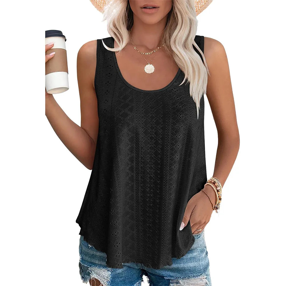 Summer Breeze: Women’s Embroidered Tank Top