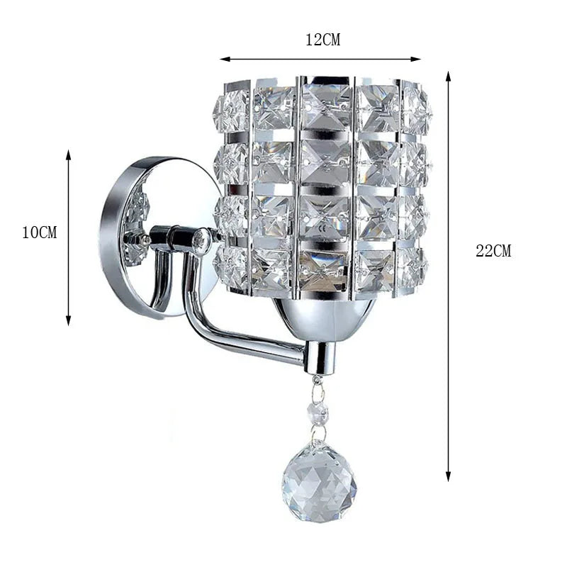 CrystalGlow Wall Sconce: Elegant Gold/Silver Lighting