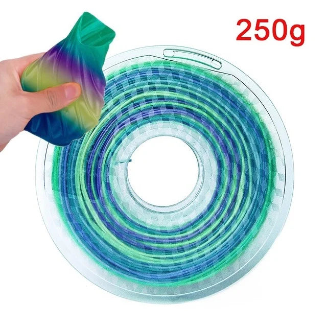 Filament TPU Flexible 1.75mm Turquoise Transparent 1kg