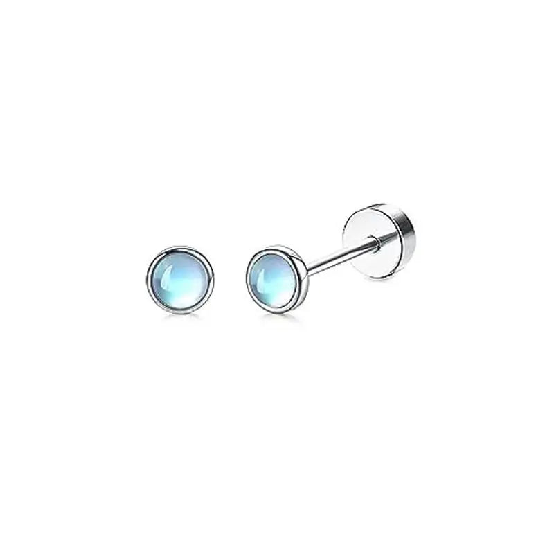 Boucles d'oreilles Lune Cœur en Acier Inoxydable