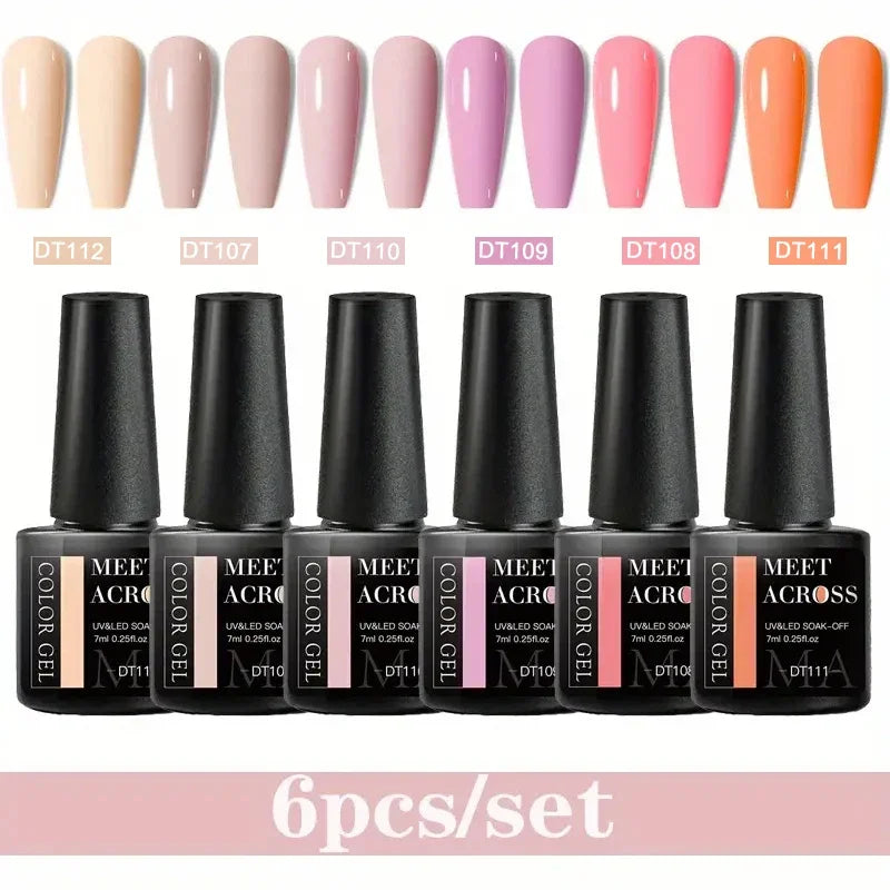 Kit Gel Vernis Macaron 6 Couleurs