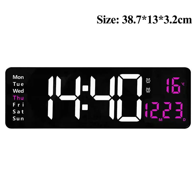Horloge Murale LED Multifonction Télécommande et Mémoire
