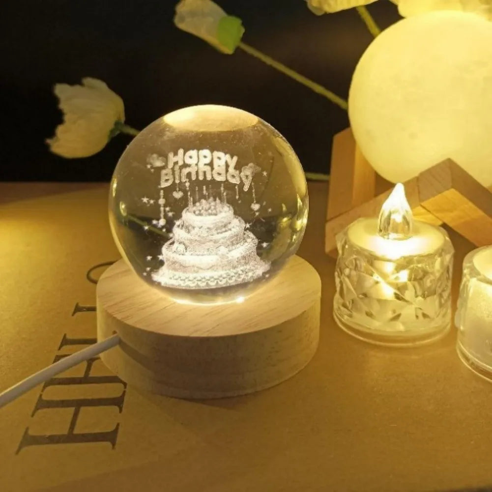 3D Crystal Planet Night Light - Creative Gift