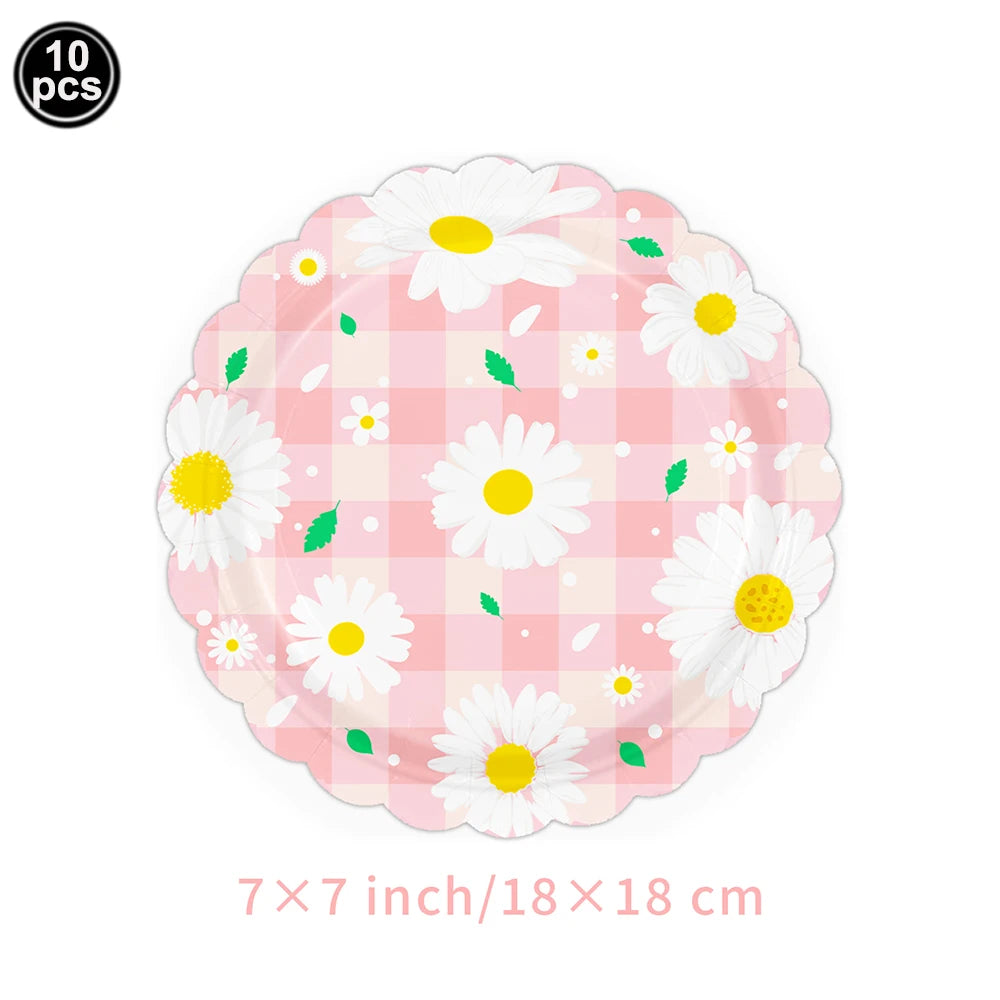 Assiettes Fleurs Joyeuses pour Anniversaire Fille