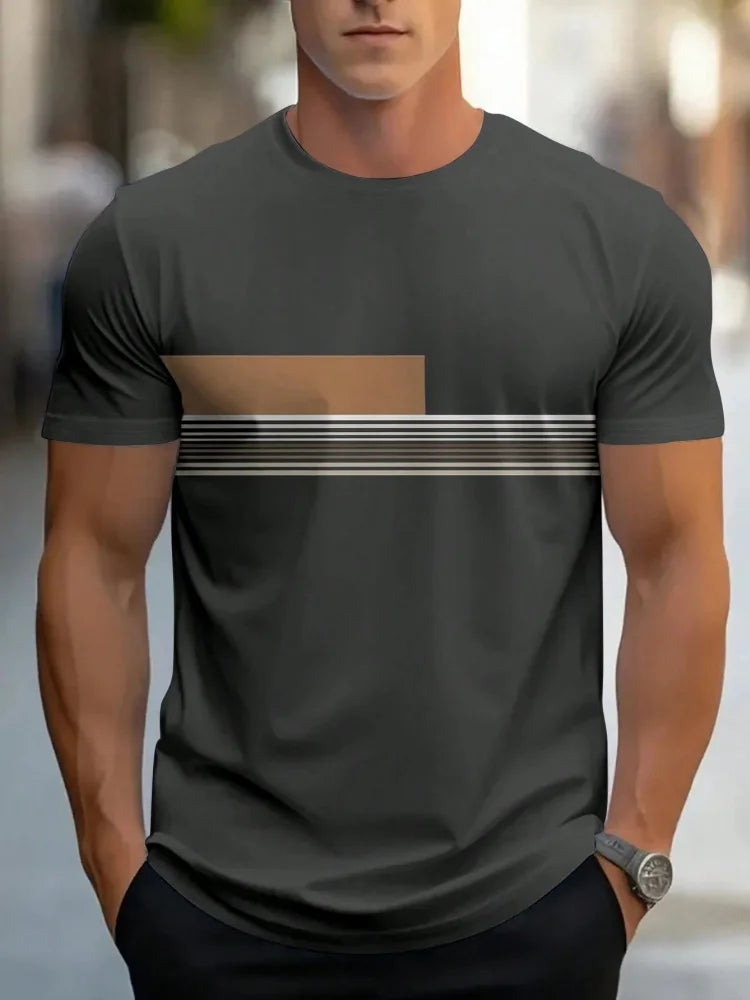 T-shirt Décontracté Été Homme à Motif Simple