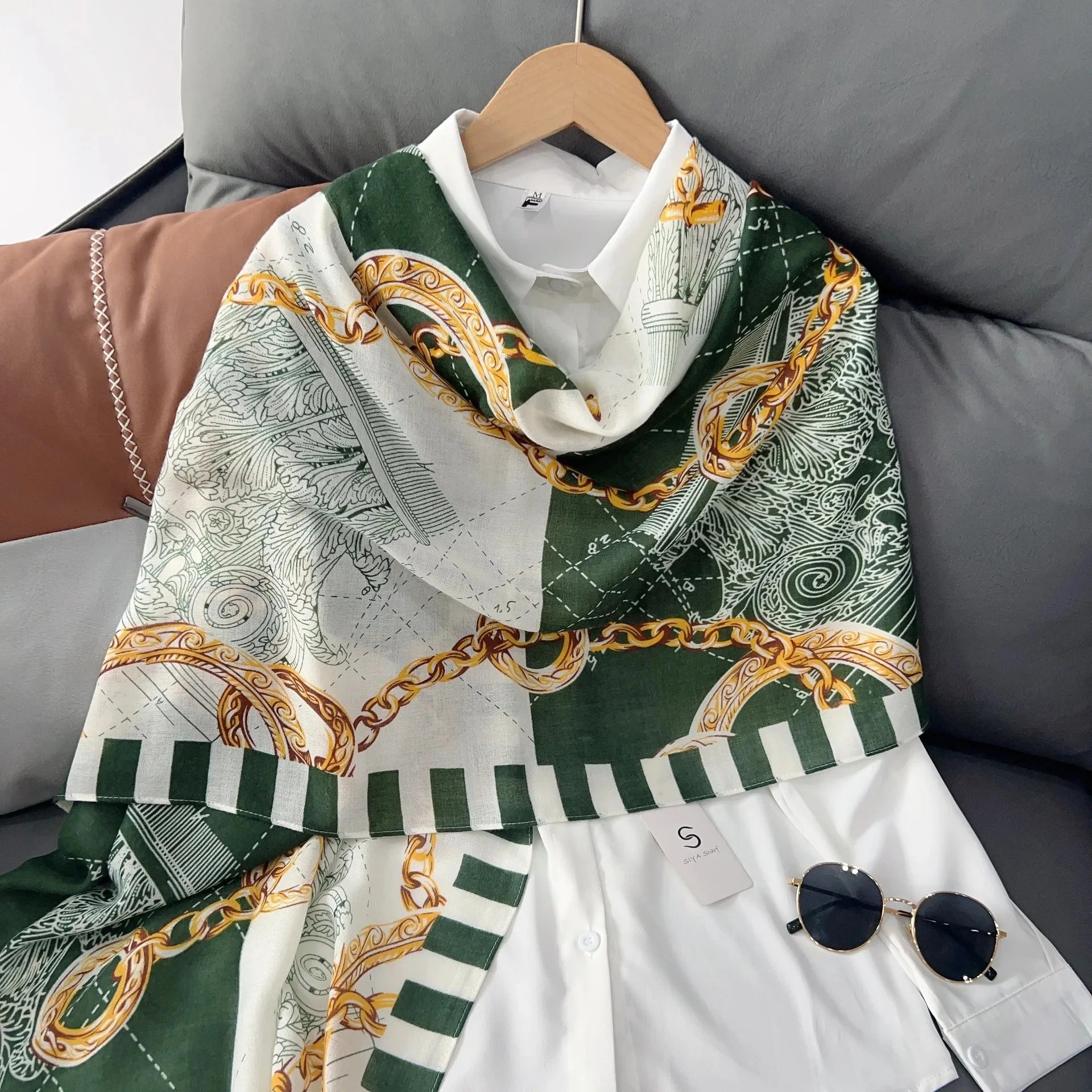 Écharpe Chic Coton-Lin : Élégance et Protection Solaire