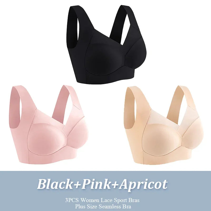 Brassière Sport en Dentelle Sans Couture - 3 Pièces