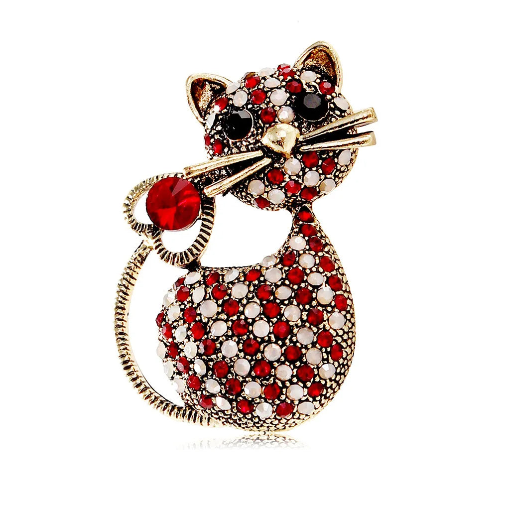 Broche Éclat Chaton en Cristal - Élégance Féline