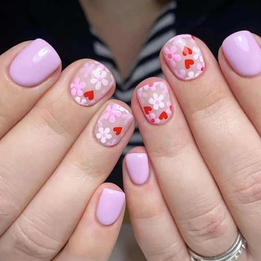 Fleurs Printanières - Faux Ongles Brillants