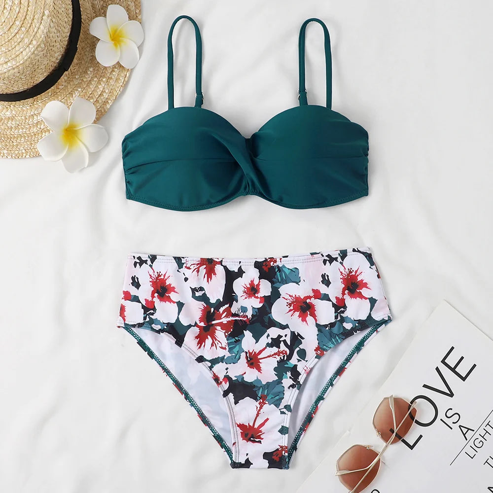 Floral Leopard Bikini Set - Summer Beach Vibes