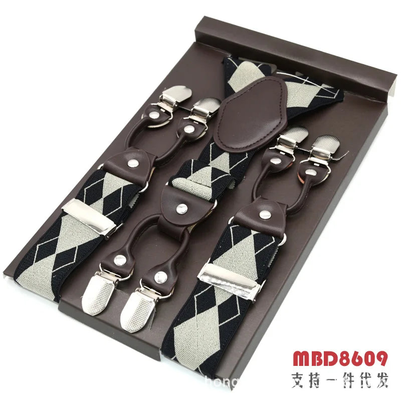 Adjustable 6-Clip Suspenders for Men & Women