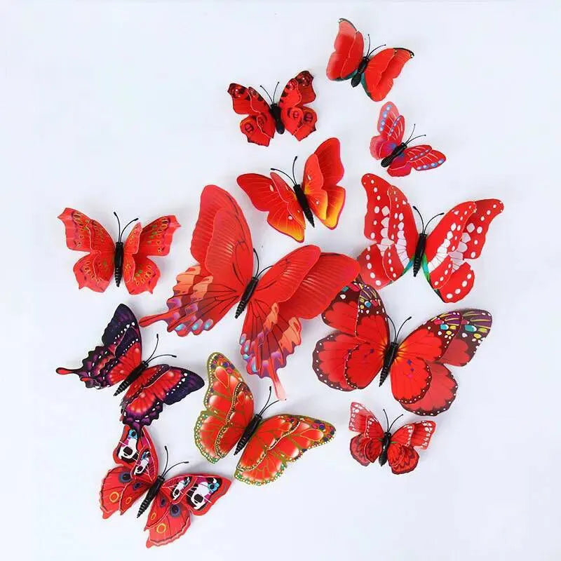 3D Butterfly Wall Decals - Colorful Home Decor Set