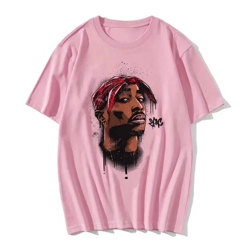 T-shirt Hip Hop Tupac Street Style
