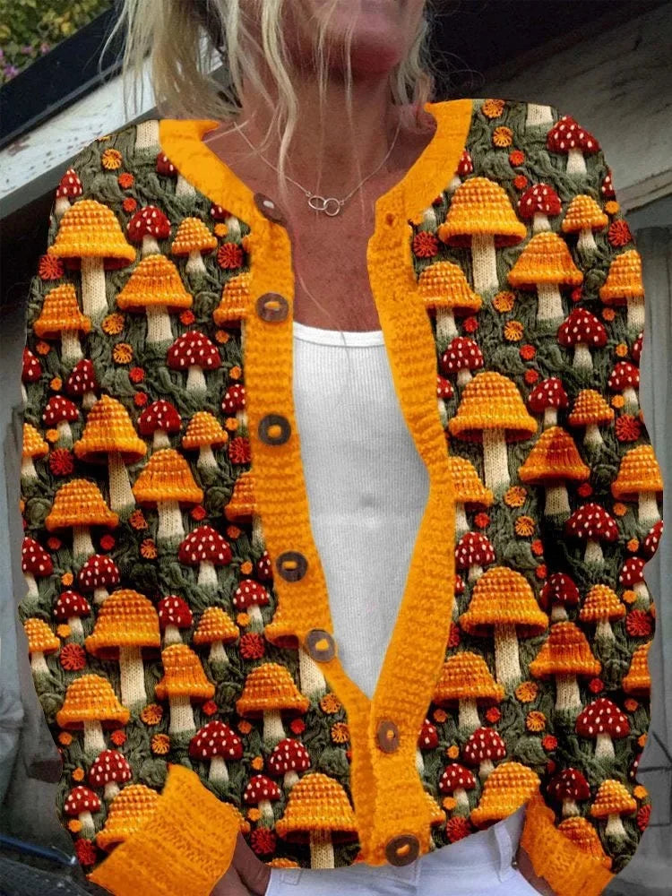 Cardigan Numérique Chic Femme - Style Transfrontalier