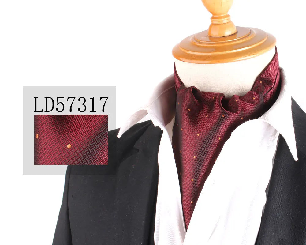 Cravate Jacquard Floral Ascot Luxe pour Hommes