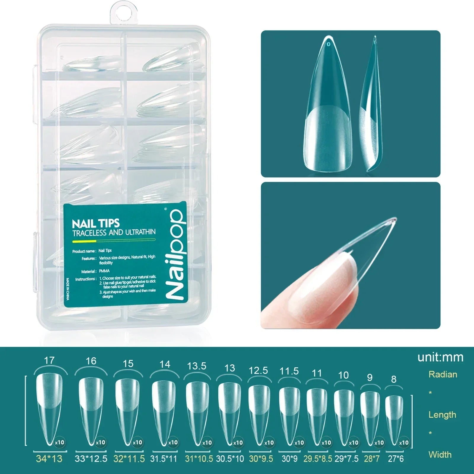 Ongles Bicolores Nailpop - 120 pièces