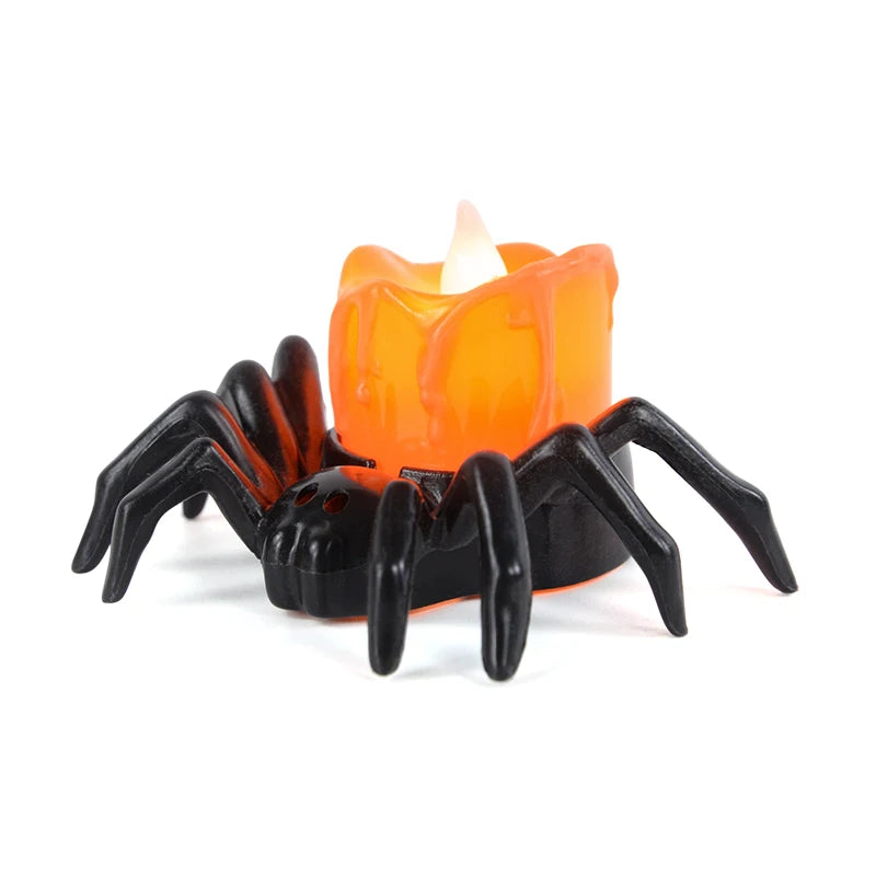 Bougies LED Halloween : Citrouilles et Araignées 5pcs