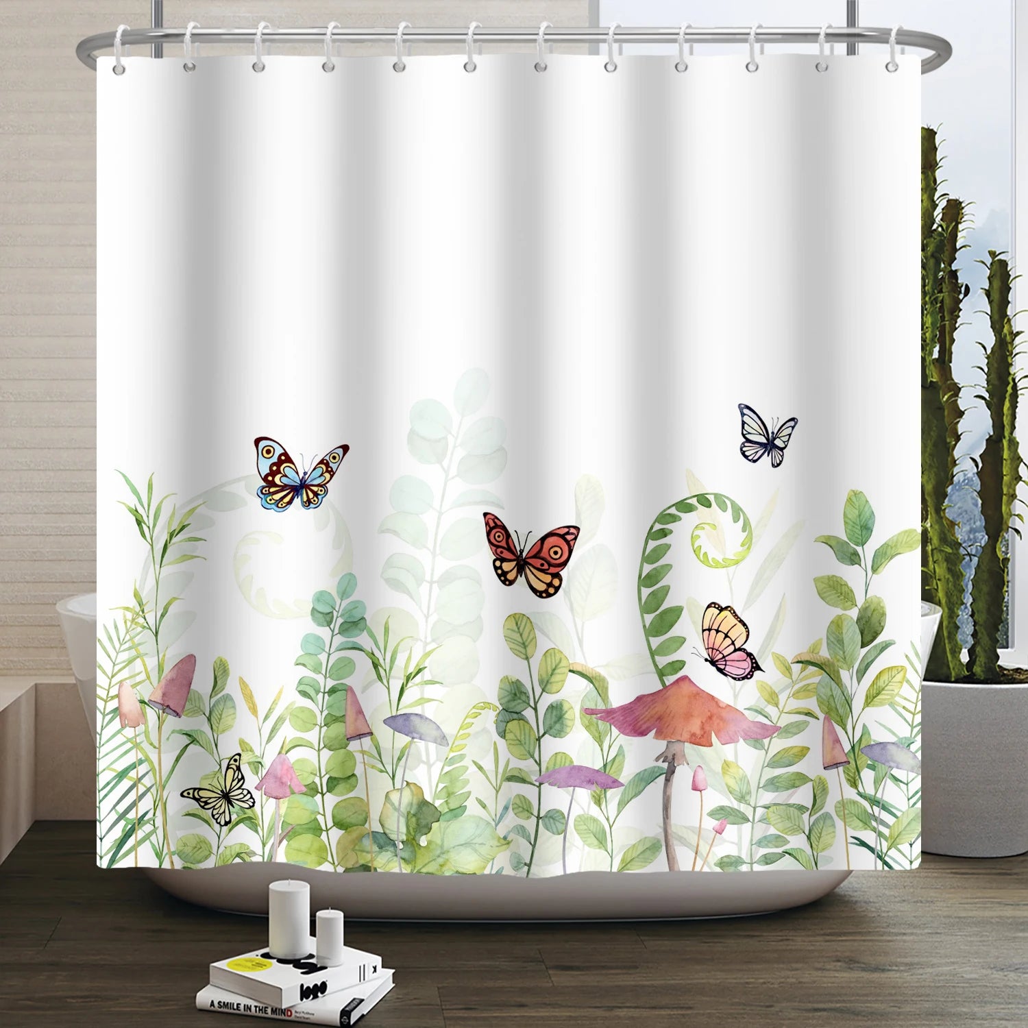 Rideau de Douche Écologique Feuilles Vertes