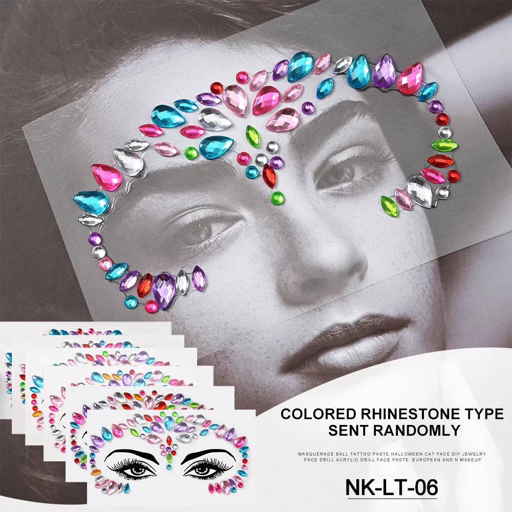 Strass 3D pour Visage - Éclat Festif