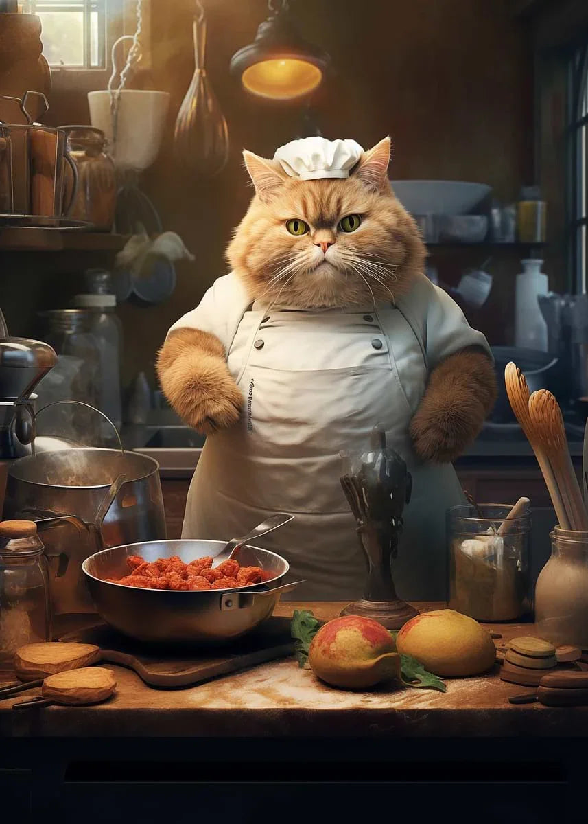 Tableau Minimaliste Renard Chien Lion pour Cuisine