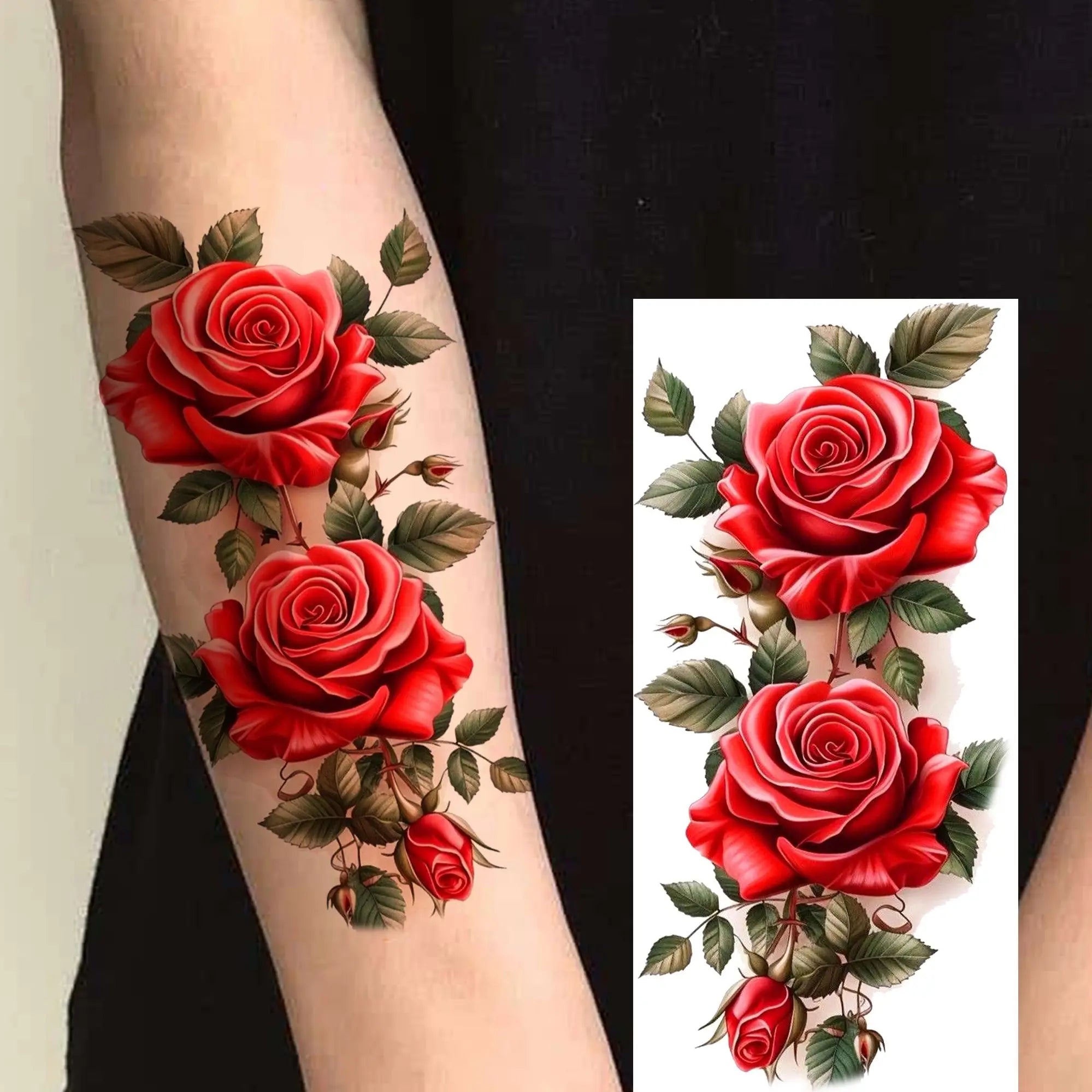 Tatouage Aquarelle Fleurs & Papillons - Femme Élégante