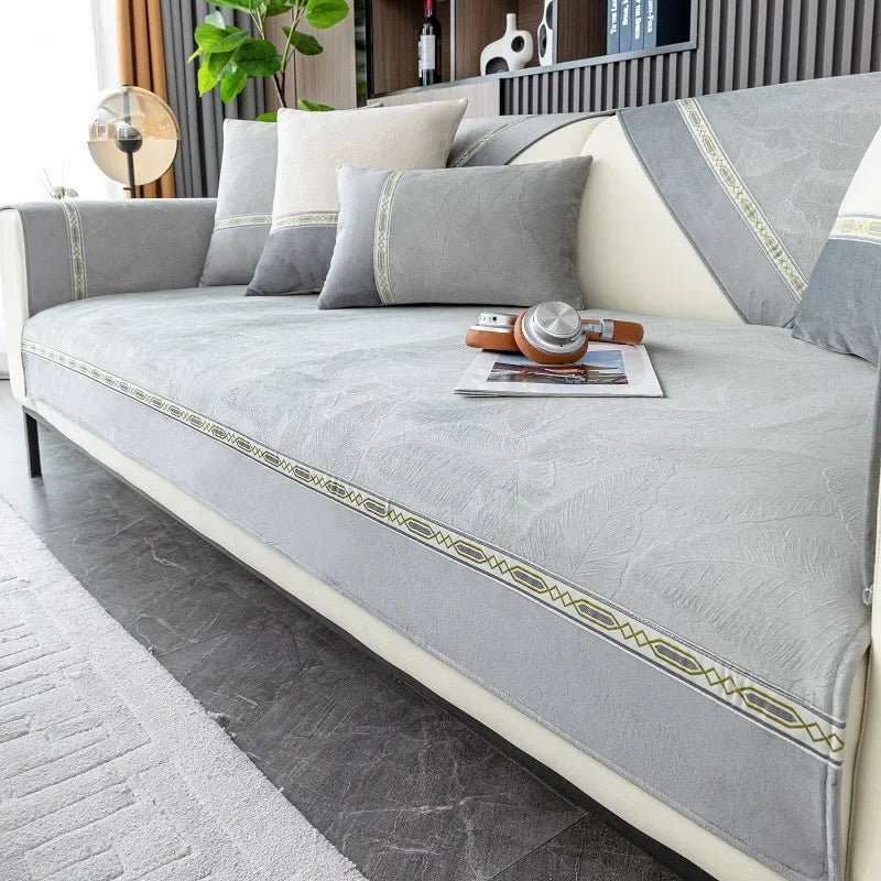 Canapé d’Angle Moderne 4 Saisons, Housse Anti-Poussière