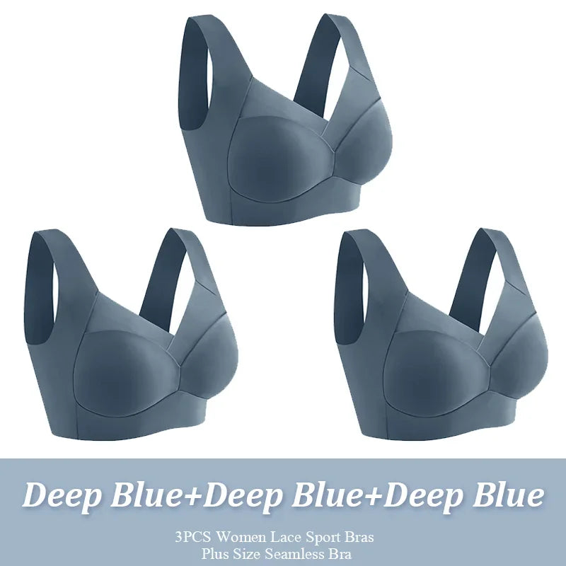 Brassière Sport en Dentelle Sans Couture - 3 Pièces