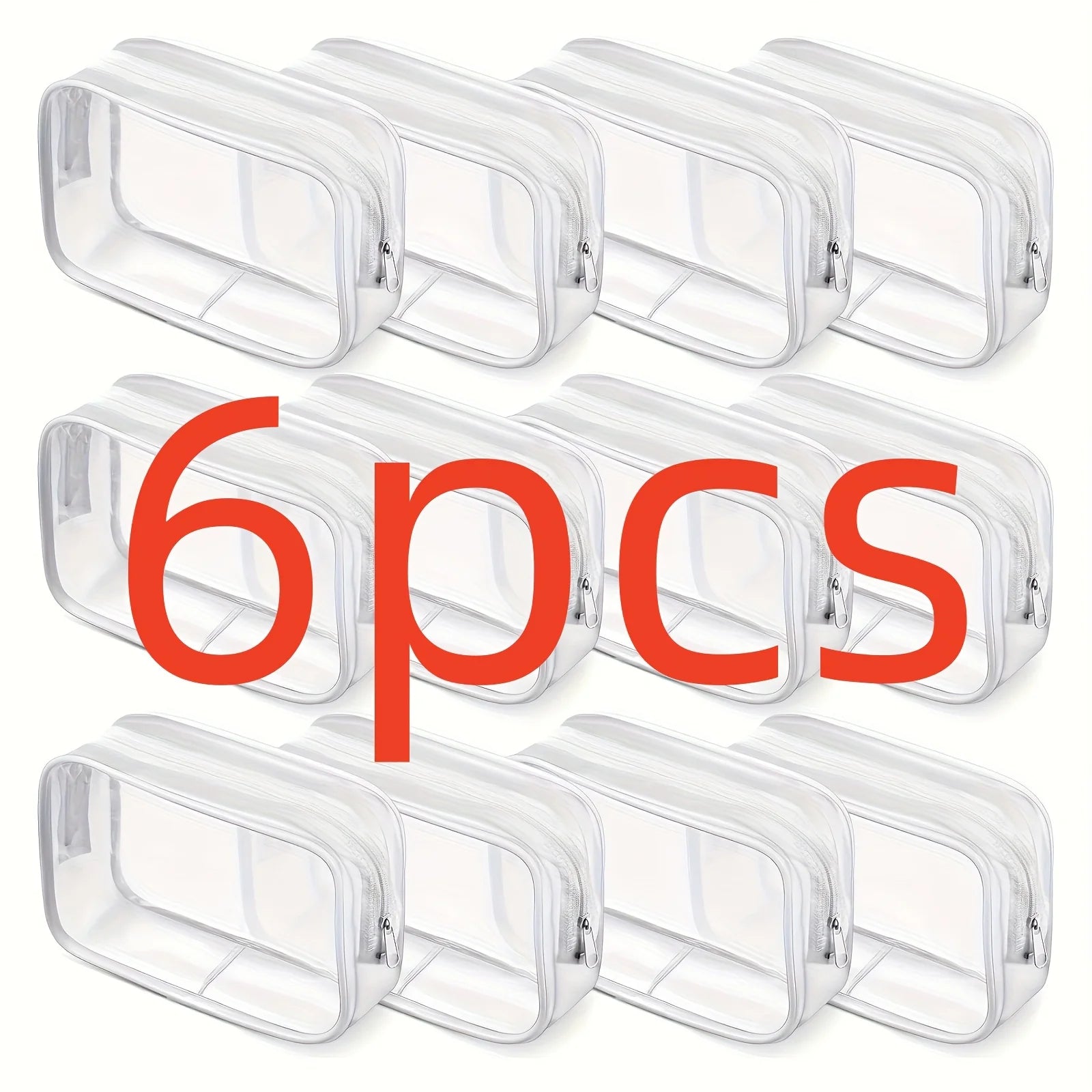 Sacs Maquillage Zippés - 6 Pièces Étanches Voyage