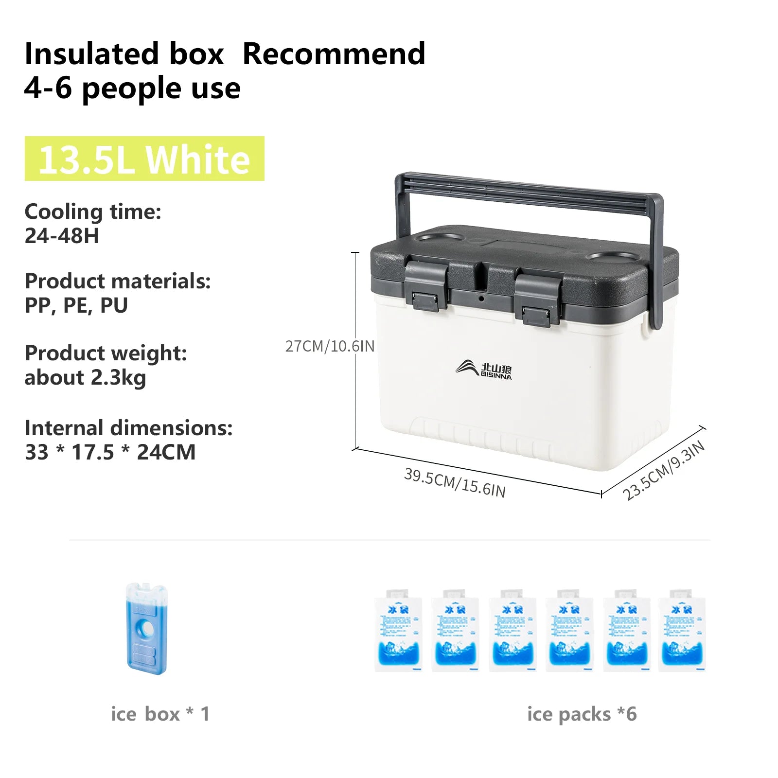 Glacière XXL BISINNA - Camping, Plage, Pêche et BBQ