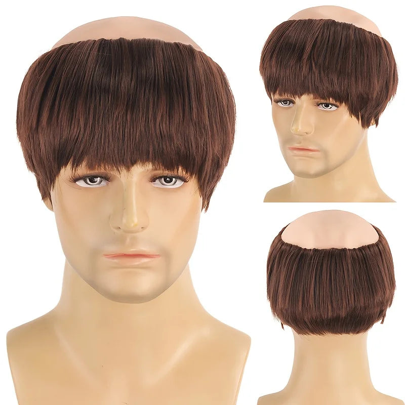Elegant Brown-Silver Monk Wig for Cosplay