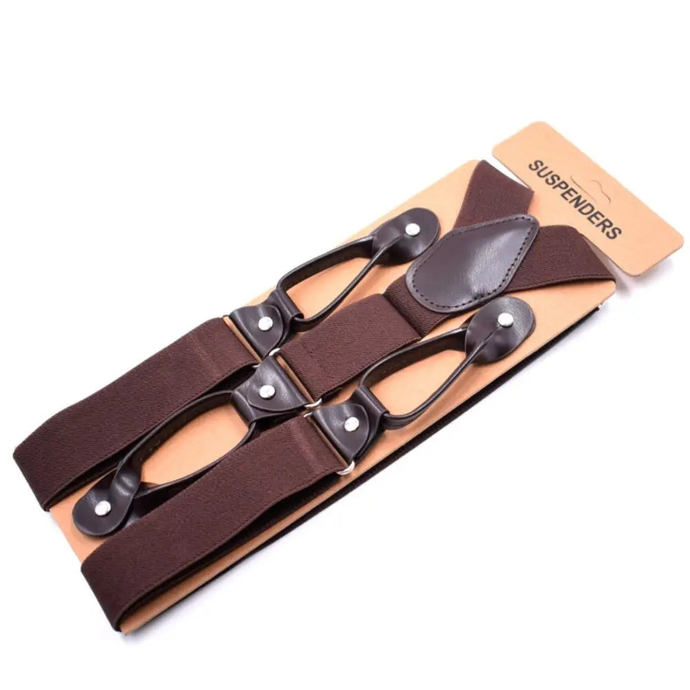 Chic Y-Back Leather Suspenders for All Occasions