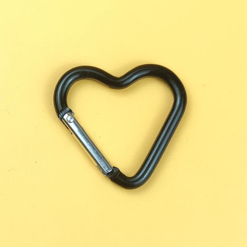 Heart-Shaped Aluminum Keychain Clip & Travel Hook