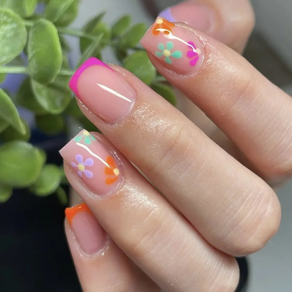 Fleurs Printanières - Faux Ongles Brillants