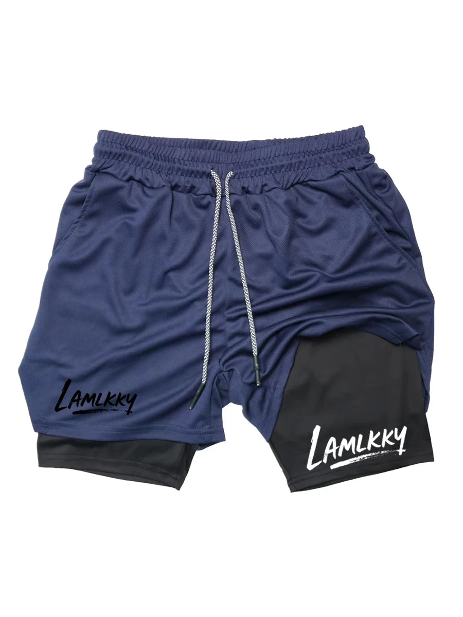 Short Athlétique 2-en-1 Homme avec Poche Téléphone