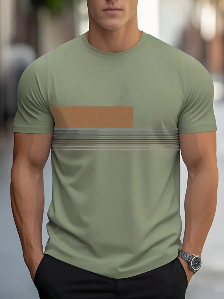 T-shirt Décontracté Été Homme à Motif Simple