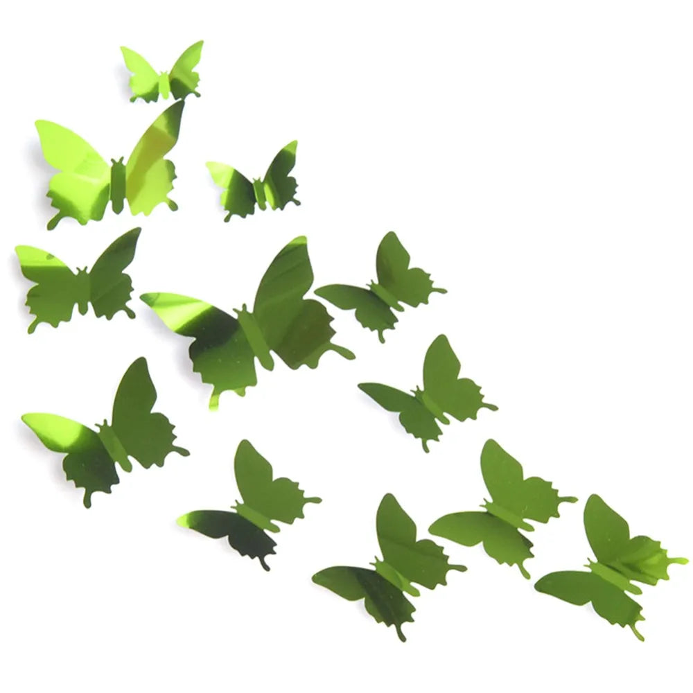 Papillons Miroirs 3D - Autocollants Muraux Décoratifs