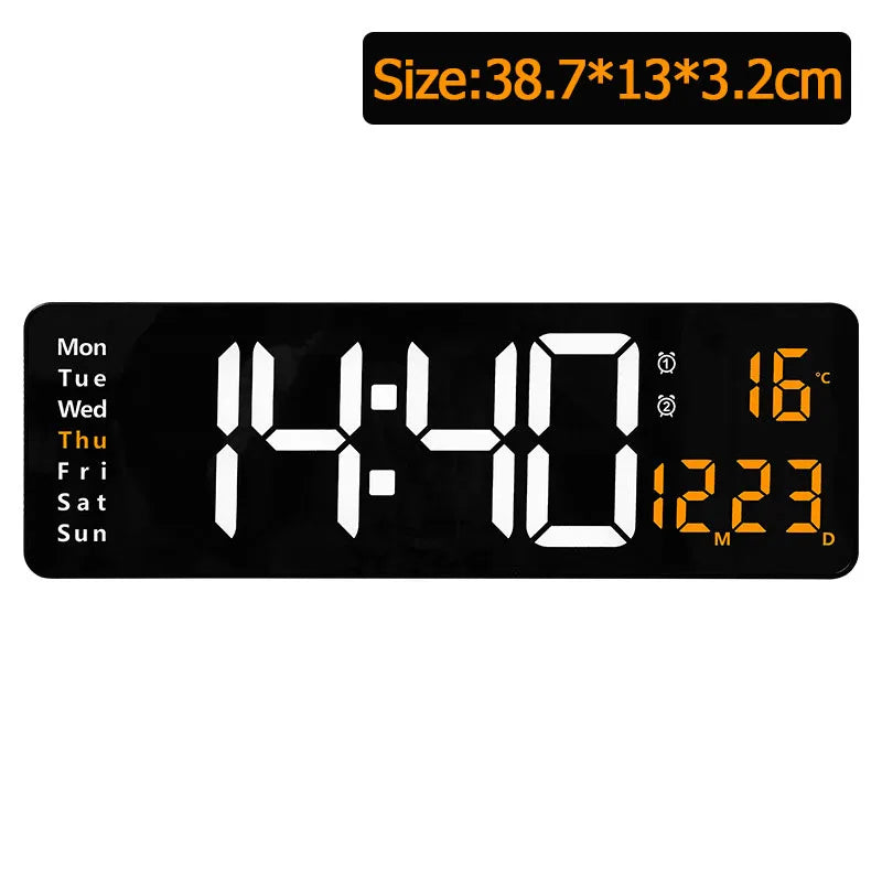 Horloge Murale LED Multifonction Télécommande et Mémoire