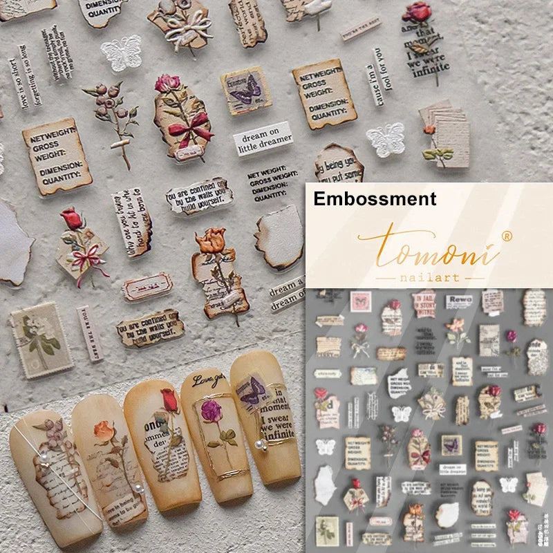 Autocollants Kawaii 5D Jasmin Pailleté pour Ongles