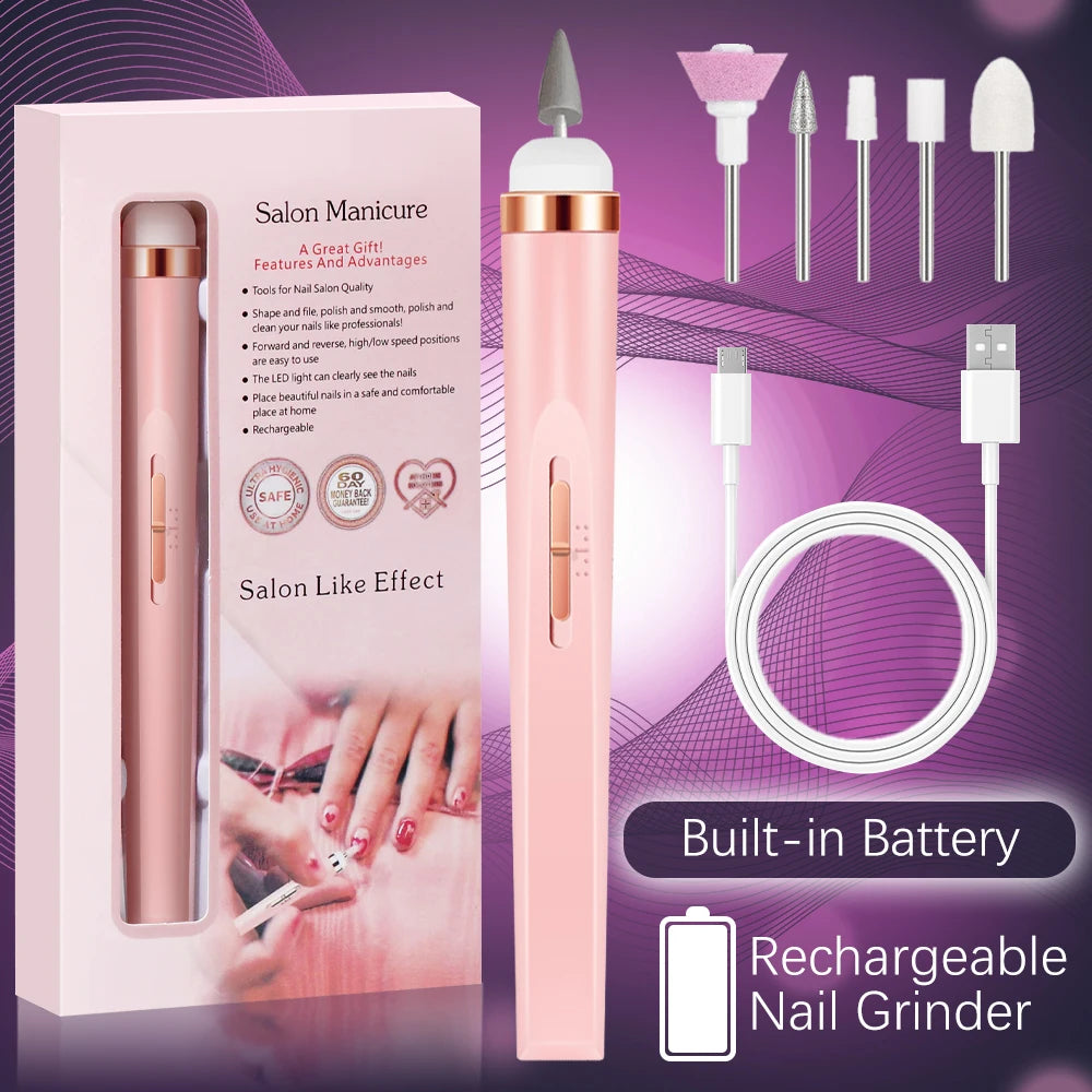 YIKOOLIN 5-in-1 USB Nail Drill & Manicure Kit