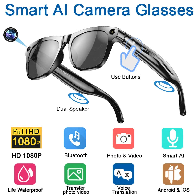 Lunettes AI 4K MIJIAN : Musique et Appels Bluetooth