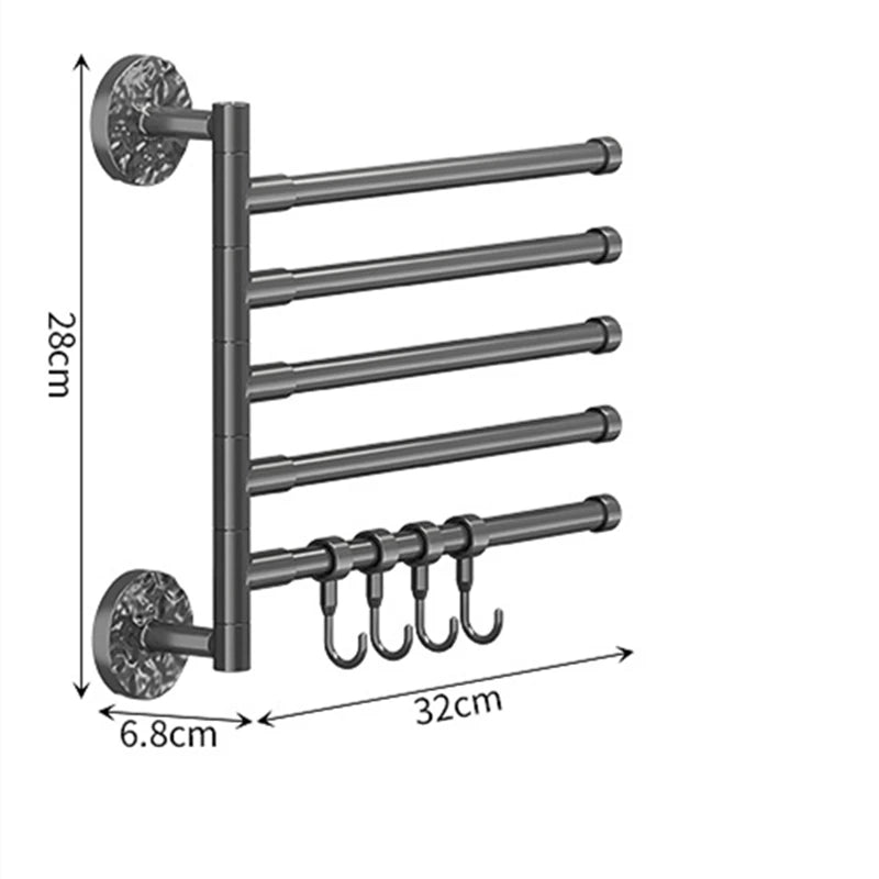 Rotating Adhesive Towel Rack - Space Saver Organizer