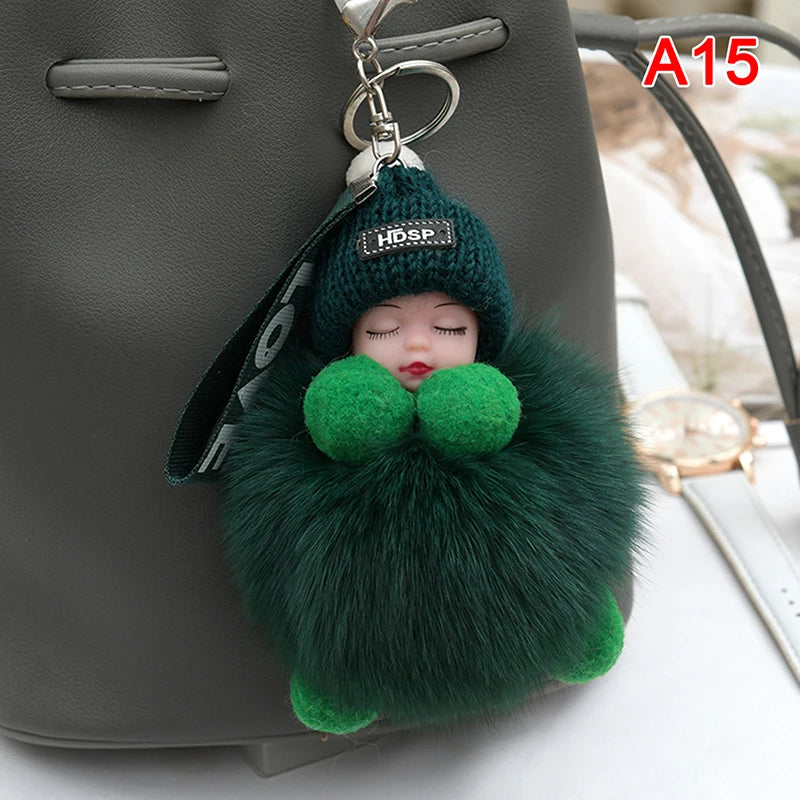 Charming Plush Fox Fur Keychain Pendant