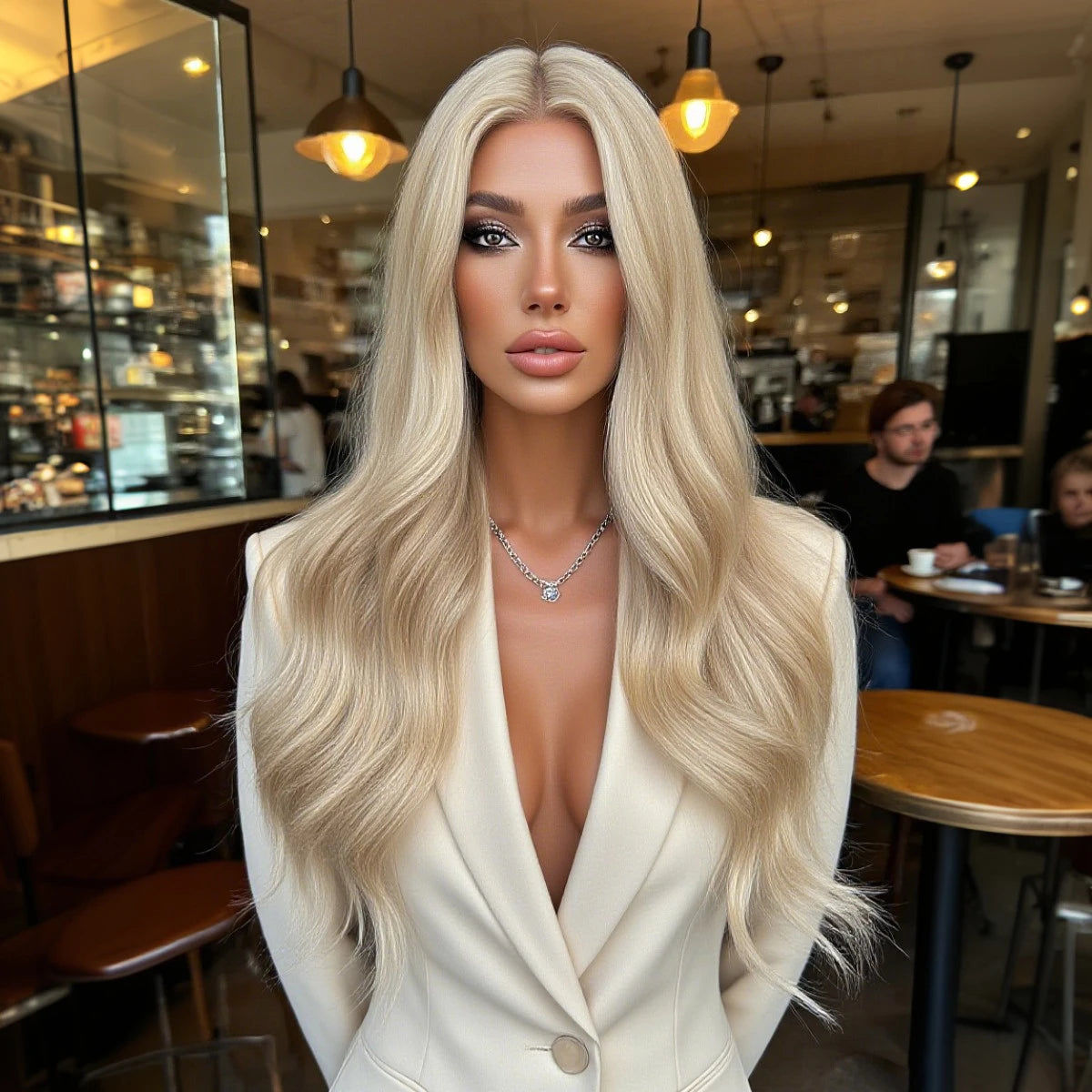 Perruque Bouclée Frangée Multicolore 30 Résistante