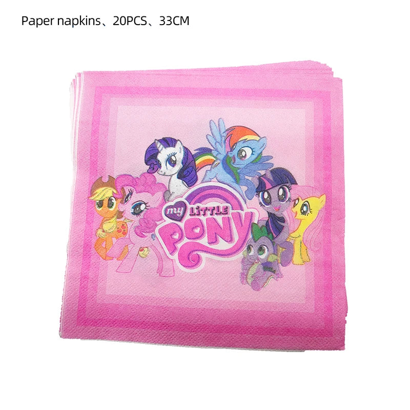 Ensemble Petit Poney Vaisselle Anniversaire Enfant