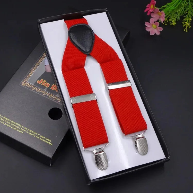 Chic Multicolor Clip Suspenders for Men - 3 Clips
