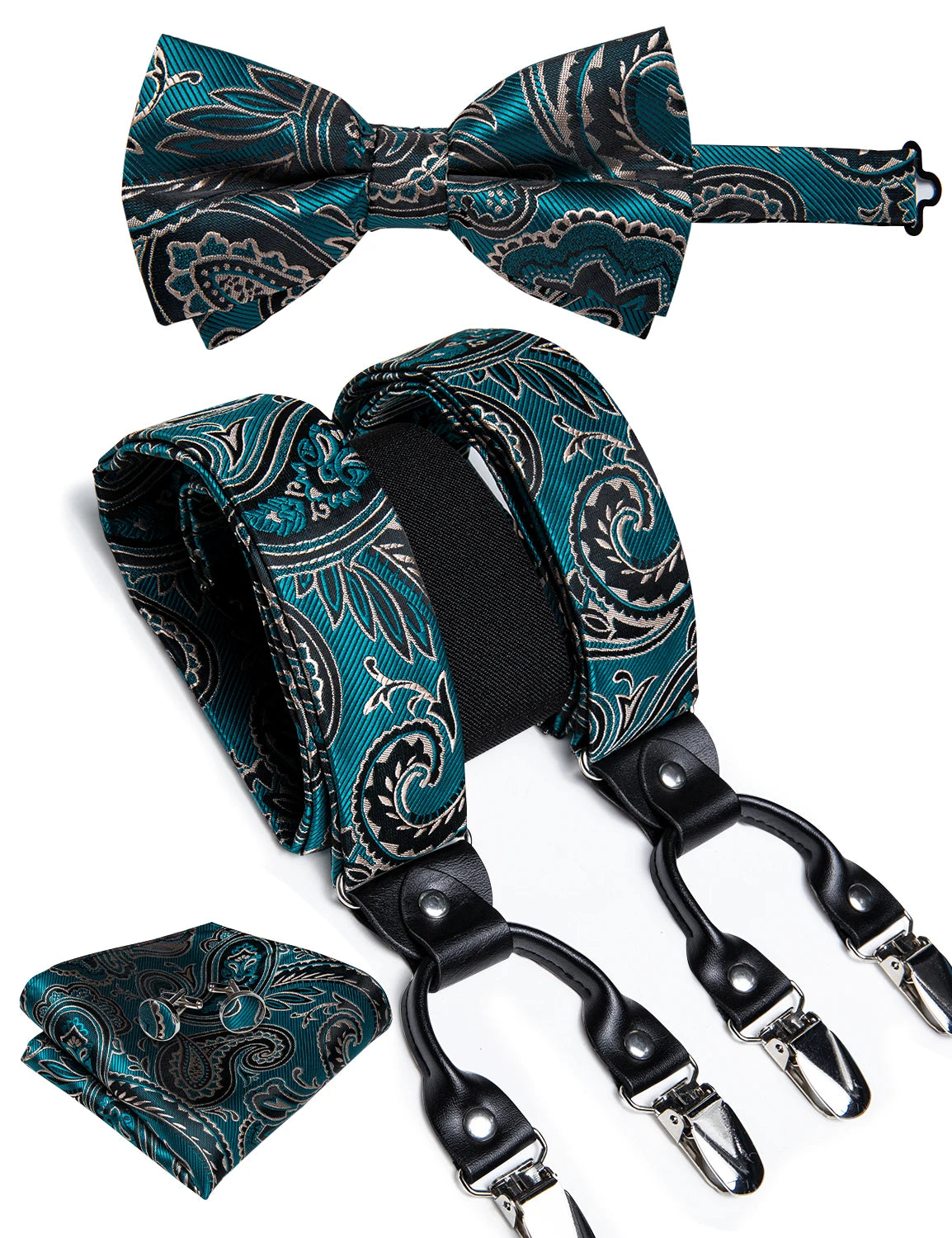 Silk Suspenders & Bow Tie Set for Men