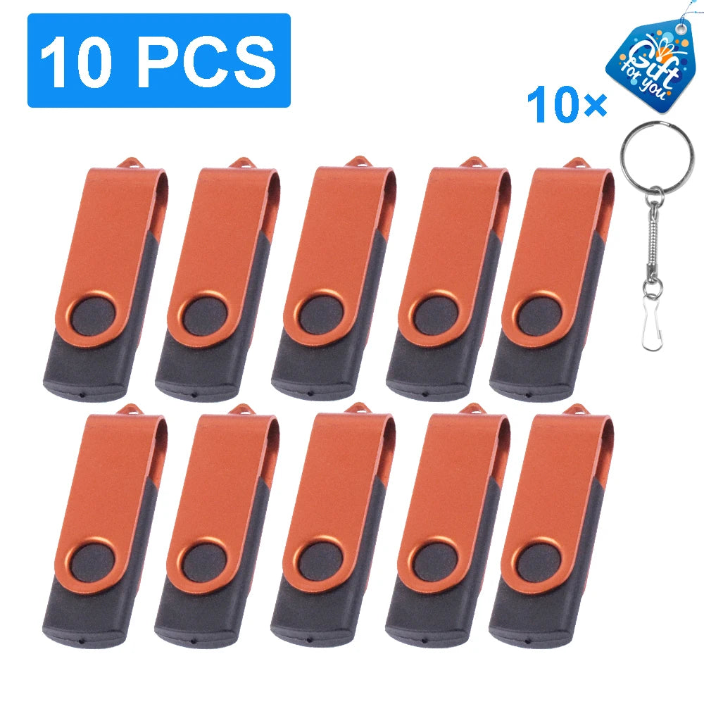 Clé USB Rotative 128Go - Bleu Élégant