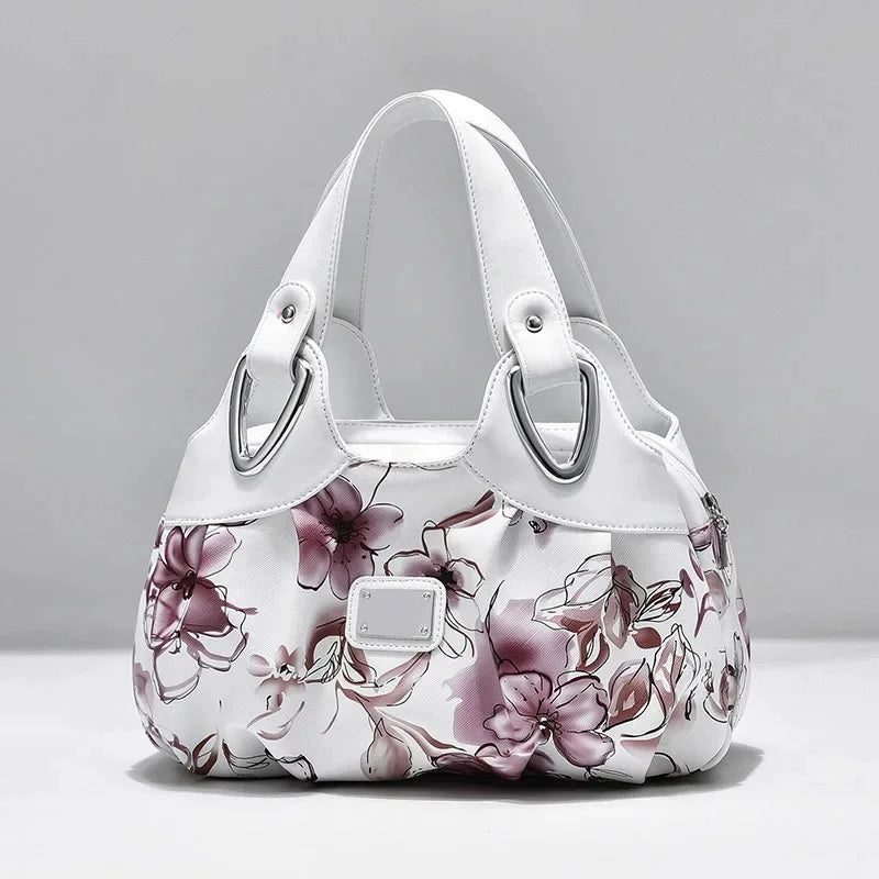 Sac Vintage Fleurs en PU Souple